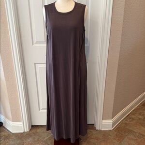 PureJill Sleeveless Maxi Tank Dress in Dusty Mauve Purple L